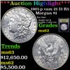 Image 1 : ***Auction Highlight*** 1901-p vam 21 I3 R5 Morgan Dollar $1 Graded Select Unc By USCG (fc)