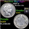 Image 1 : ***Auction Highlight*** 1897-s Barber Dime 10c Graded Select Unc By USCG (fc)