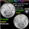 Image 1 : ***Auction Highlight*** 1891-p vam 9A I3 R6 Morgan Dollar $1 Graded Choice Unc By USCG (fc)