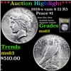 Image 1 : ***Auction Highlight*** 1928-s vam 6 I2 R5 Peace Dollar $1 Graded Select Unc By USCG (fc)