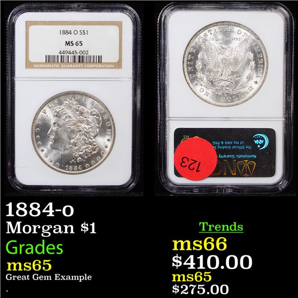 NGC 1884-o Morgan Dollar $1 Graded ms65 By NGC