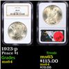 Image 1 : NGC 1923-p Peace Dollar $1 Graded ms64 By NGC