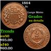 Image 1 : 1864 Two Cent Piece 2c Graded AU Details