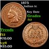 Image 1 : 1875 Indian Cent 1c Graded f, fine