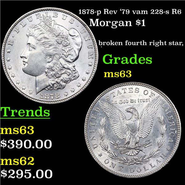 1878-p Rev '79 vam 228-s R6 Morgan Dollar $1 Graded Select Unc