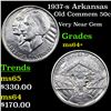 Image 1 : 1937-s Arkansas Old Commem Half Dollar 50c Graded Choice+ Unc
