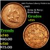 Image 1 : 1863 Turban Liberty F-630-2-2a Civil War Token 1c Graded vf+