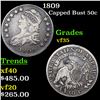 Image 1 : 1809 Capped Bust Half Dollar 50c Graded vf++