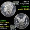 Image 1 : 1881-s Morgan Dollar $1 Graded Select Unc+ DMPL