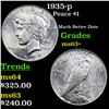 Image 1 : 1935-p Peace Dollar $1 Graded Select+ Unc