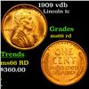 Image 1 : 1909 vdb Lincoln Cent 1c Graded GEM+ Unc RD