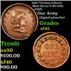 Image 1 : 1863 Turban Liberty Mint Error F-45-332a Civil War Token 1c Graded xf+