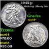 Image 1 : 1945-p Walking Liberty Half Dollar 50c Graded Select+ Unc