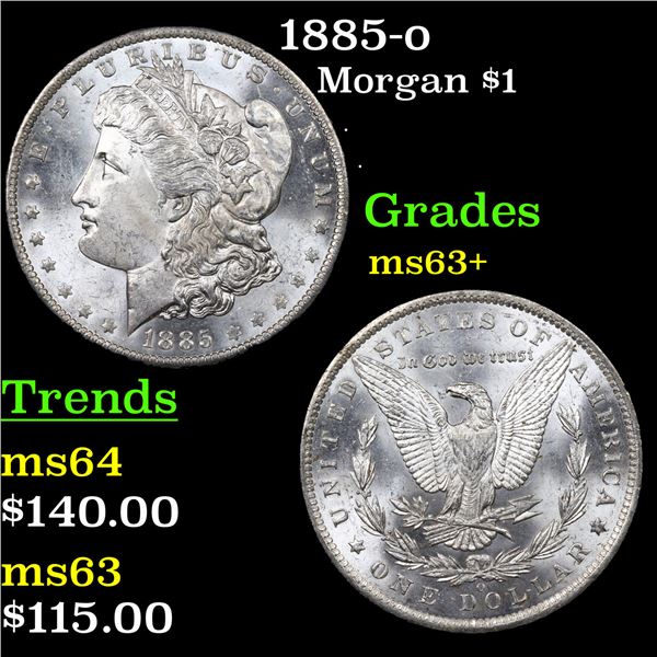 1885-o Morgan Dollar $1 Graded Select+ Unc