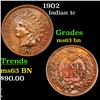 Image 1 : 1902 Indian Cent 1c Graded Select Unc BN