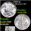 Image 1 : 1935-p Mercury Dime 10c Graded GEM+ FSB
