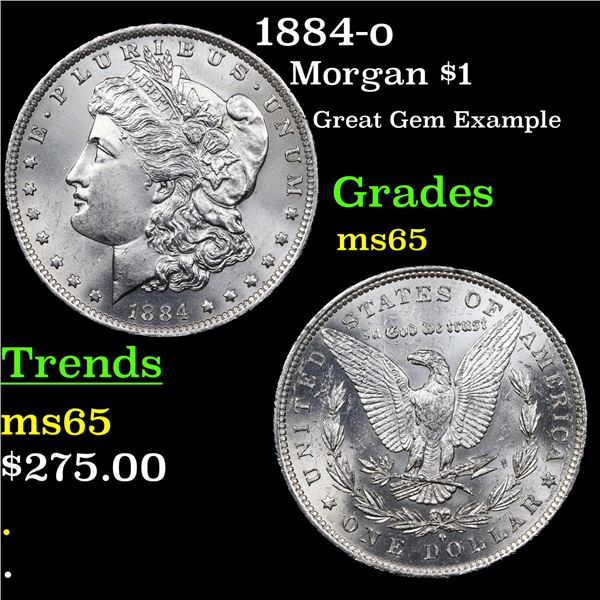 1884-o Morgan Dollar $1 Graded GEM Unc
