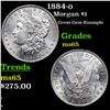 Image 1 : 1884-o Morgan Dollar $1 Graded GEM Unc