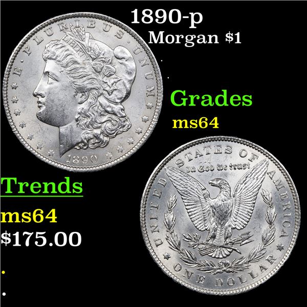1890-p Morgan Dollar $1 Graded Choice Unc