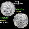 Image 1 : 1890-p Morgan Dollar $1 Graded Choice Unc