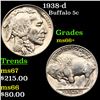Image 1 : 1938-d Buffalo Nickel 5c Graded GEM++ Unc