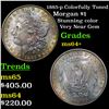 Image 1 : 1885-p Colorfully Toned Morgan Dollar $1 Graded Choice+ Unc