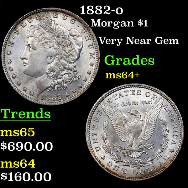 1882-o Morgan Dollar $1 Graded Choice+ Unc