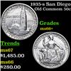 Image 1 : 1935-s San Diego Old Commem Half Dollar 50c Graded GEM++ Unc