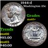 Image 1 : 1944-d Washington Quarter 25c Graded GEM+ Unc