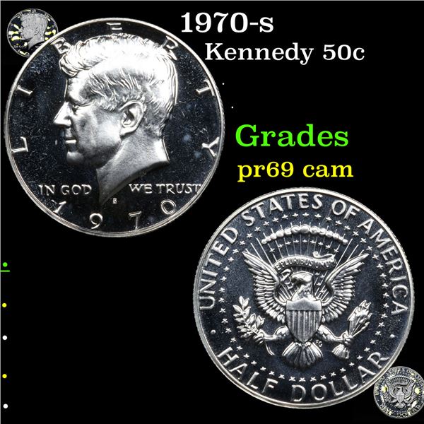 Proof 1970-s Kennedy Half Dollar 50c Graded GEM++ Proof Cameo