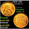 Image 1 : 1909 vdb Lincoln Cent 1c Graded Choice+ Unc RD