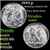 Image 1 : 1942-p Walking Liberty Half Dollar 50c Graded Choice+ Unc
