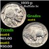Image 1 : 1935-p Buffalo Nickel 5c Graded Choice Unc