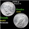 Image 1 : 1926-p Peace Dollar $1 Graded Select Unc