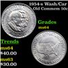 Image 1 : 1954-s Wash/Car Old Commem Half Dollar 50c Graded Choice Unc