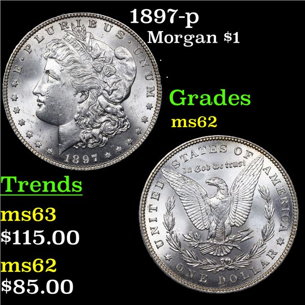 1897-p Morgan Dollar $1 Graded Select Unc