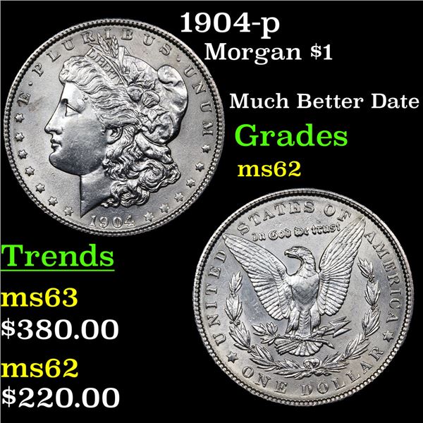 1904-p Morgan Dollar $1 Graded Select Unc