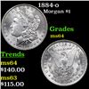 Image 1 : 1884-o Morgan Dollar $1 Graded Choice Unc