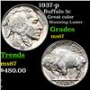 Image 1 : 1937-p Buffalo Nickel 5c Graded GEM++ Unc