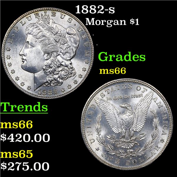 1882-s Morgan Dollar $1 Graded GEM+ Unc
