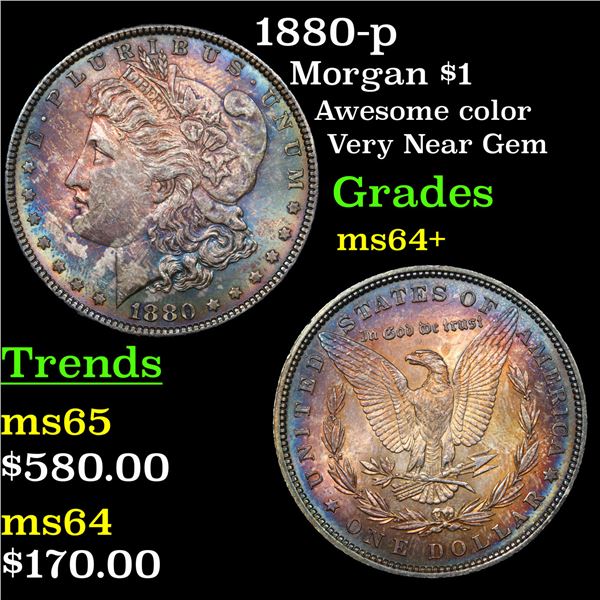 1880-p Morgan Dollar $1 Graded Choice+ Unc