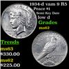 Image 1 : 1934-d vam 9 R5 Peace Dollar $1 Graded Select Unc