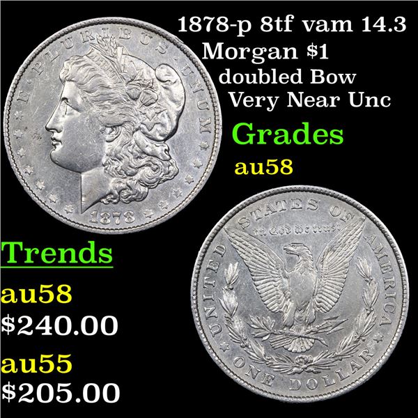 1878-p 8tf vam 14.3 Morgan Dollar $1 Graded Choice AU/BU Slider