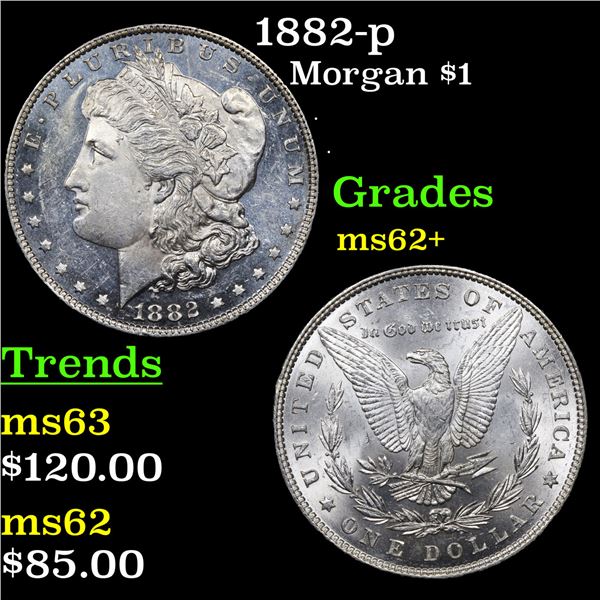 1882-p Morgan Dollar $1 Graded Select Unc
