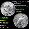 Image 1 : 1935-p vam 1B1 I2 R5 Peace Dollar $1 Graded Select+ Unc