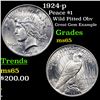 Image 1 : 1924-p Peace Dollar $1 Graded GEM Unc