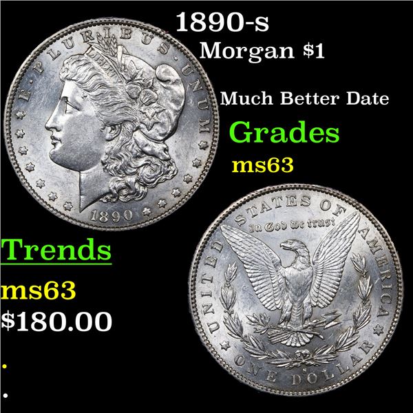 1890-s Morgan Dollar $1 Graded Select Unc