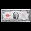 Image 2 : **Star Note** 1928G $2 Red seal United States Note Grades Choice CU