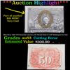 Image 1 : ***Auction Highlight*** Mint Error 1863 US Fractional Currency 50c Second Issue fr-1318 Washington I