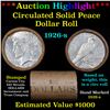 Image 1 : ***Auction Highlight*** Full solid Date 1926-s Peace silver dollar roll, 20 coin (fc)